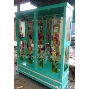 Lemari Pakaian 4 Pintu Gamis Full Kaca /trinityjayafurniture