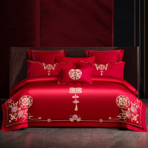 ZHIDING | Wedding Red Bed 4-Piece Set