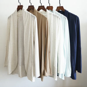 เสื้อคลุมกันแดดแขนยาวทรงหลวมสำหรับผู้หญิง ผ้าโพลีเอสเตอร์ผสมคอตตอน ทรงหลวม ปกติ ฤดูร้อน 2024 ฤดูใบไม้ร่วง