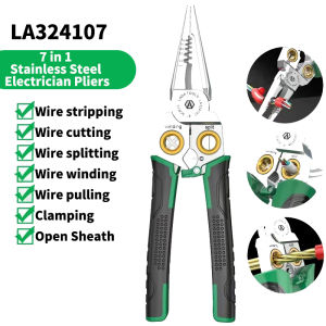 LAOA 8-In-1 Stainless Steel Multifunctional Wire Stripping Pliers for Wire Winding Electrical Measurement and Electricians