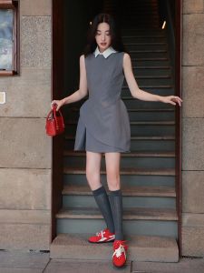 xocoboho | Unique Summer Gray Sleeveless Dress