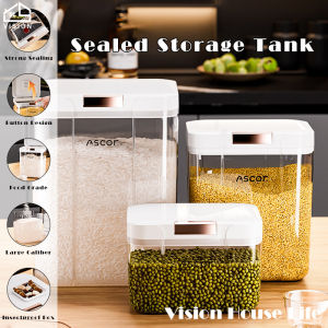 Vision 5/7.5/12.5/17.5KG Rice Storage Bucket Anti-moisture Flour Storage Box Kitchen Rice Barrel Sealed Grains Dispenser Kitchen Storage Container Insect-Proof