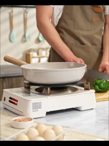Ecowin straight handle non stick frying pan with wheat rice stone coating classic white series 20/24/26/28cm suitable for all stoves