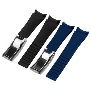 Curved End 21mm 20mm Rubber Watchband Fit For Rolex Submariner DAYTONA GMT Yacht-Master Fashion Sports Watch Fluororubber Strap