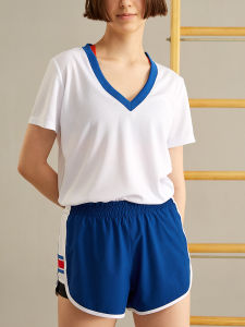 Thigh-Length Womens Overall Workout Clothes Short Sleeve and Long Pattern Quick Drying Clothes