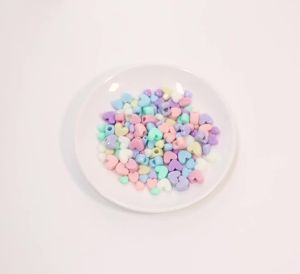 100pcs/lot Colorful Heart shape Beads Big Hole Loose Spacer Acrylic Beads For DIY Charms Bracelet Necklace Accessories Wholesale