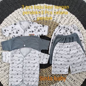 paket hemat pakaian bayi new born seri abu 18 pcs