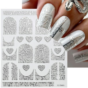 1 Miếng Dán Móng Tay 3D Hình Rắn Báo Gợi Cảm 6 Màu Da Động Vật Tự Dính Trang Trí Làm Móng DIY Hình Trượt Tình Yêu