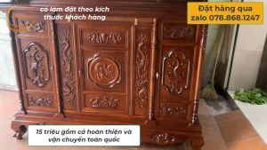 Tủ thờ tứ linh rồng hóa gỗ gụtủ kích thước 197 cao 127 và sâu 97tủ để thờ cúngnội thất