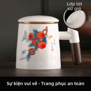 Cốc Trà Gốm Sứ Có Nắp Cốc Nước Tách Cốc Cà Phê Cá Nhân Dung Tích Lớn Cốc Văn Phòng Dùng Cho Mọi Người Cốc Trà Gốm Sứ Cao Cấp