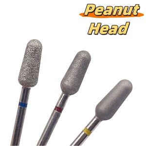 1Pcs Peanut Head Diamond Nail Drill Bit 5*12mm Nail Cleaner Russian Manicure Nail Bit for Cuticle Dead SkinNail Prepare Salon