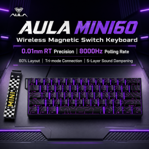 AULA | AULA MINI 60HE Magnetic Keyboard Wireless 60% Rapid Trigger 8K Return Esports Customize RGB Magnetic Switch Gaming Keyboard