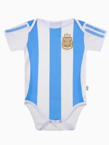 Quần Áo Bóng Đá Trẻ Sơ Sinh Messi Quần Áo Lót Cạp Giữa Tay Ngắn Vải Polyester Quần Áo Bóng Đá Trẻ Em Quần Áo Lót Trùm Đầu