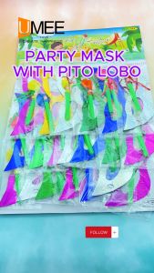 20Pcs Party Gift Party Mask w/ Pito Lobo Pad For Party Gift-Lootbag Filler