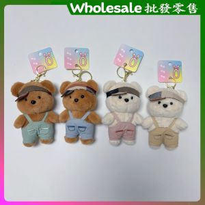 Cute Plush Bear Keychain Handbag Decorations Creative Gift Doll Bookbag Hanging Ornaments Bean Bear Design Womens Bag Accessories