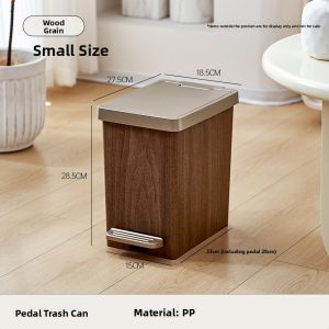 CHUMX | Aesthetic Foot Pedal Dual Opening Trash Bin Wood Pattern