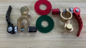 2Pcs Brass Automotive Battery Terminals Top Post Wire Cable Clamp Terminal Connectors For 12V 24V UTV Boat Race Car Accessories