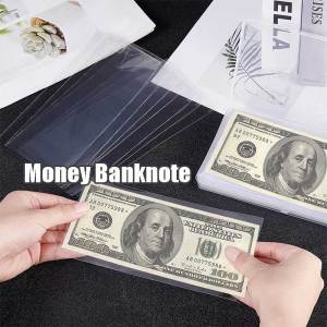 100Pcs/box Paper Money Currency Bag Money Banknote Protector Paper