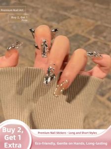 MONLEYTA | Wearable Nail Art Stickers Short Design Handmade Finished Product Autumn Winter New Arrival Gentle Wearable High-End Feeling