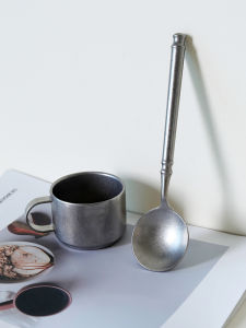 Luxurious 304 Stainless Steel round Soup Spoon Vintage Snowflake Sand Dinnerware Western Dining Utensils Lightweight Premium Feel