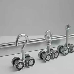 M12x80 Steel Tile Roller Wheel for Industrial Sliding Doors with Iron Pulley Hanging Rail Bearing Wheel