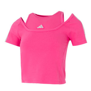 Áo Thun Trễ Vai Adidas Dành Cho Nữ Áo Thể Thao Slim-Fit Ngắn Tay Tập Luyện Hàng Đầu Thiết Kế Giả Hai Mảnh Thời Trang Kr7607
