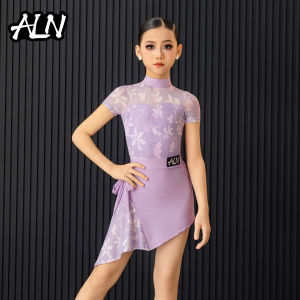 AILANGNA | New Open Back Short Sleeve Girls Latin Dance Outfit