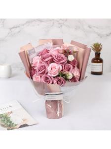 FENGHONGTAO | Rose Shaped Soap Flower Bouquet