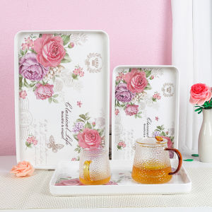 New Run Long European Style Melamine Rectangular Tray Creative Fruit Cup Tea Tray Dessert Plate Dishwasher Safe Adult Use