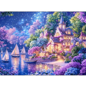Jigsaw Puzzle 500/1000/1200/2000PCS Harbour Seaside Landscape Artwork Stress Relief Puzzle Wall Art Decor Gift
