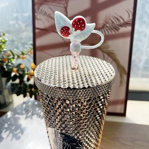 Cute Flower Silicone Straw Caps Dustproof 7mm Diameter No Straw Included Creative INS Girl Heart Shaped Straw Stopper