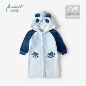 Thickened Coral Fleece Childrens Sleepwear Pyjamas Flannel Home Clothes for Boys And Girls Autumn Winter Style Casual Cotton Soft