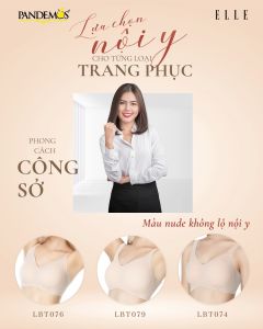 Áo ngực ELLE không đường may chất liệu thun mịn thấm hút mồ hôi phong cách tự nhiên thoải mái LBT076