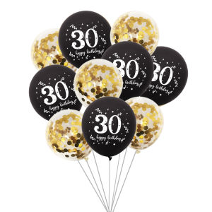 10pcs 30 40 50 60 Happy Birthday Balloons Confetti Balloons Adult Birthday Party Decorations 30th Birthday Balloons
