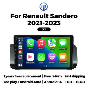 2 Din 10 Inch Intelligent Car Radio System For Renault Sandero 2021-2023 Car Multimedia Player BT Wireless Carplay Android Auto