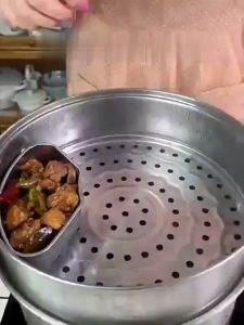BW-C1234 Wadah Kukus Makanan Steamer Kukusan Stainless Scalloped Anti Karat Food Grade Mangkok Steam