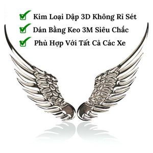 Bộ 2 Cánh Chim Ưng 3d Dán Logo Ô Tô Xe Hơi Logo Cánh Chim Dán Nắp Capo Xe Ô Tô Hình Cánh Chim Tạo Điểm Nhấn Cho Xe Hơi