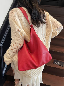 2025 New Fashionable Korean Pure Color Crossbody Bag Youth Commuter Bag Underarm Bag Soft Polyester Lining Single Shoulder