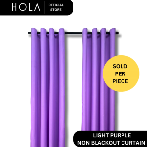HOLA Basic Plain Ring Curtain - Bright Shades | Sold Per Piece | Non Blackout | 85-90% Shade | Medium Thick Fabric | 1.6 Inches Plastic Silver Rings | Bedroom Decor