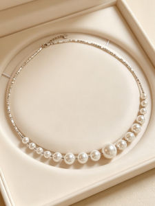 YISHU | Smile Gradient Pearls Sterling Silver Necklace