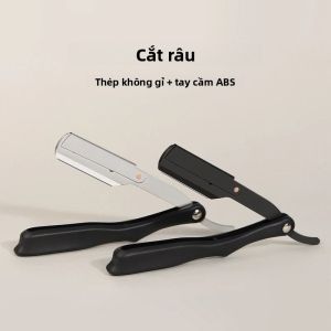 Dao Cạo Râu Cổ Điển Nhẹ Lưỡi Đơn Đầu Thép Không Gỉ Cán Nhựa Dành Cho Phụ Nữ.