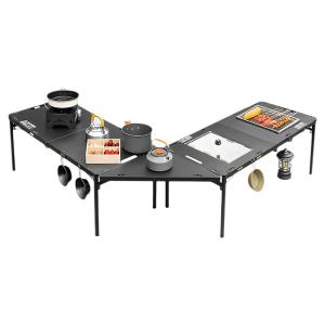 BUZHIHUANGYE | Portable Camping Table with Hydraulic Support