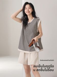 MiiOW | เสื้อชั้นในแบบสวมคอกลมแขนกุดสำหรับผู้หญิง MiiOW Cat Lady ฤดูร้อน 2025 ผ้าฝ้ายระบายอากาศได้ดี ทรงหลวม ใส่สบาย