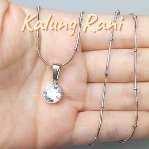 Kalung Titanium Wanita Dewasa Anti Luntur - Anti Karat Model KoreaTerbaru Free Liontin Rani Gratis Kotak - Lovelybutik