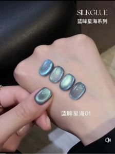 Bộ Sơn Móng Tay Gel Nam Châm Mắt Mèo Hạt Thủy Tinh Xanh Biển Sao Trời Cao Cấp 1-18 Món Màu Xanh Dương Xanh Lá Trắng Hồng Dụng Cụ Làm Móng