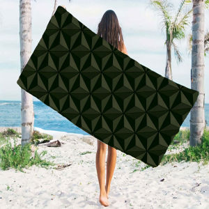 dark green 3d triangle Beach Towels Ultra Lightweight Quick Drying Super Absorbent Summer Essential Fast-Drying Towel for Beach