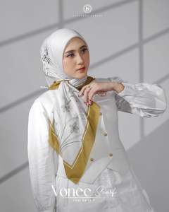 HARGA PROMO - VONEE SCARF HIJAB SEGIEMPAT VOAL MOTIF EXCLUSIVE BY NADHEERA LUXURY