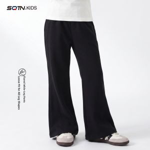 SQTN.KIDS | Autumn Black Flared Girls Trousers