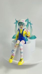 Bandai | Hatsune Miku Anime Figurine Lollipop Kawaii Tabletop Decorations Action Figures Doll Model Children Toy Gift
