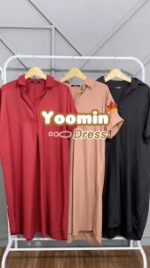 Yoenik Apparel Yoomin Midi Dress - Dress Lengan Pendek - Midi Dress Kekinian - Baju Busui - Dress Natal